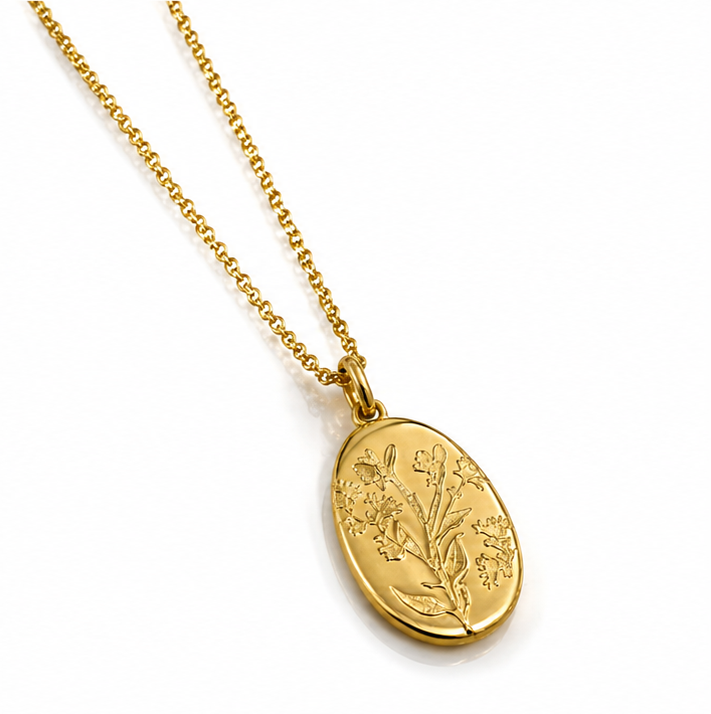 Laura Ashley Farlington Flowers Gold Plated Silver Pendant Necklace