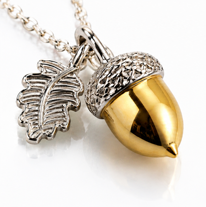 Laura Ashley Broadoak Two-Tone Silver Acorn Necklace