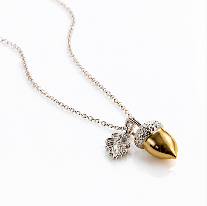 Laura Ashley Broadoak Two-Tone Silver Acorn Necklace