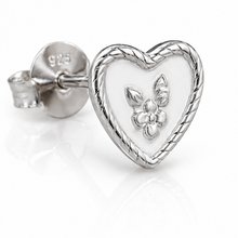 Laura Ashley Spring Posy Sterling Silver Heart Stud Earrings
