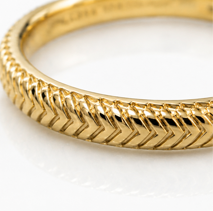 Laura Ashley Gold Plated Silver Basket Weave Band Ring