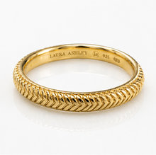 Laura Ashley Gold Plated Silver Basket Weave Band Ring