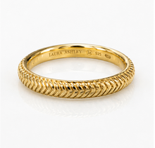 Laura Ashley Gold Plated Silver Basket Weave Band Ring