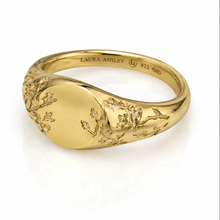 Laura Ashley Gold Plated Silver Farlington Flowers Signet Ring