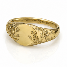 Laura Ashley Gold Plated Silver Farlington Flowers Signet Ring