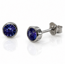 9ct White Gold 0.30ct Citrine Rubover Stud Earrings