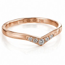 Rose Gold 0.12ct Five-Stone Shaped Diamond Wedding Ring