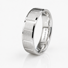 Sterling Silver Brushed Panel Men’s Ring - 5mm