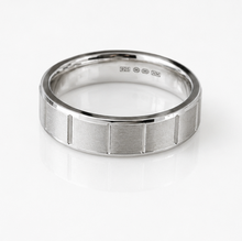 Sterling Silver Brushed Panel Men’s Ring - 5mm