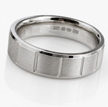 Sterling Silver Brushed Panel Men’s Ring - 5mm