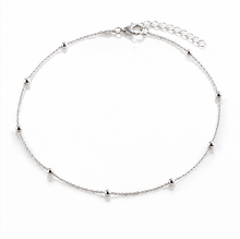 Sterling Silver Ball and Trace Chain Anklet 23–26cm