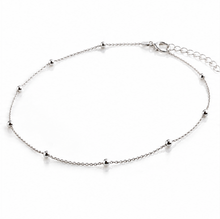Sterling Silver Ball and Trace Chain Anklet 23–26cm