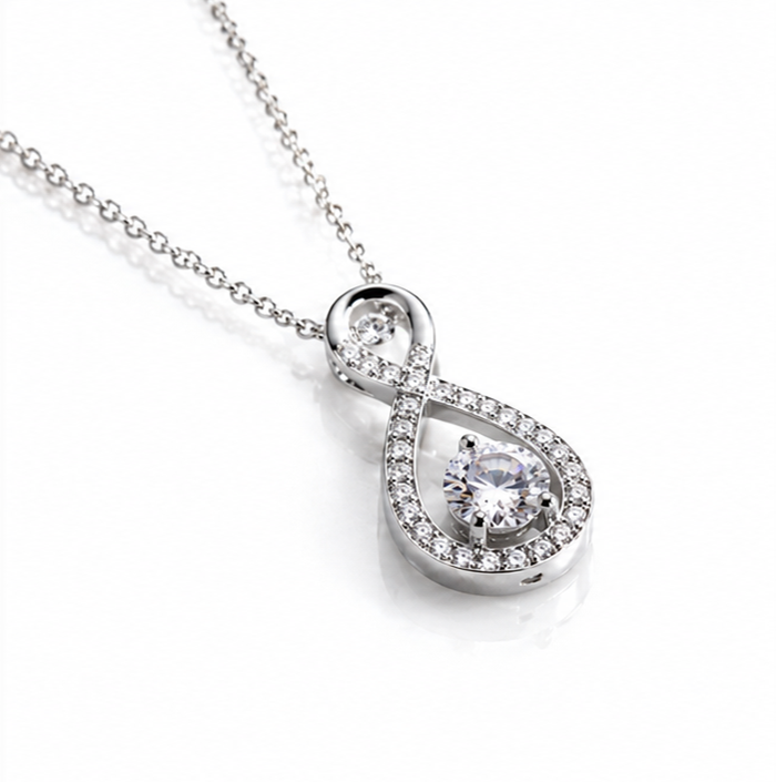 Diamonfire Sterling Silver 2ct Zirconia Infinity Necklace