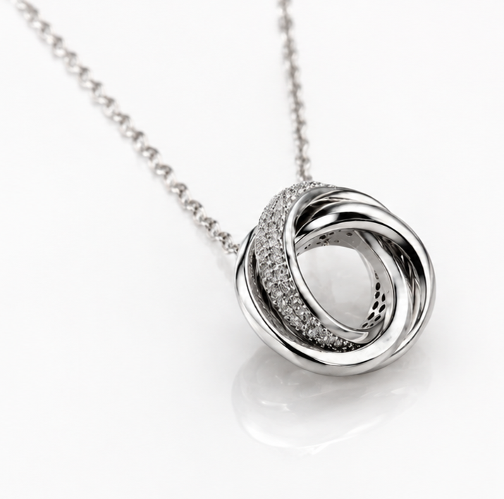 Diamonfire Sterling Silver Cubic Zirconia Triple Twist Necklace