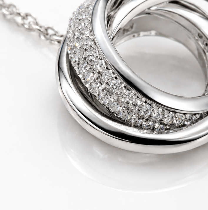 Diamonfire Sterling Silver Cubic Zirconia Triple Twist Necklace