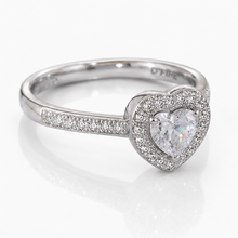 Diamonfire Sterling Silver Cubic Zirconia Heart Halo Ring