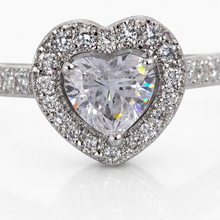 Diamonfire Sterling Silver Cubic Zirconia Heart Halo Ring