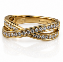 Diamonfire Gold-Plated Silver Cubic Zirconia Crossover Ring
