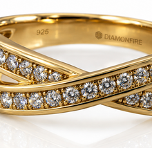 Diamonfire Gold-Plated Silver Cubic Zirconia Crossover Ring