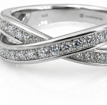 Diamonfire Sterling Silver Cubic Zirconia Crossover Ring