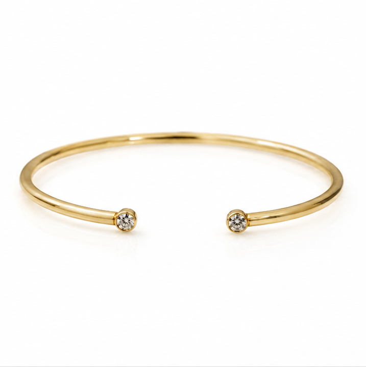 18ct Yellow Gold 0.16ct Diamond Open Bangle Bracelet