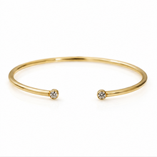 18ct Yellow Gold 0.16ct Diamond Open Bangle Bracelet