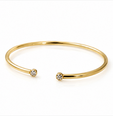 18ct Yellow Gold 0.16ct Diamond Open Bangle Bracelet