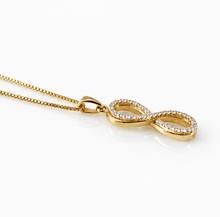 9ct Yellow Gold Cubic Zirconia Infinity Pendant Necklace
