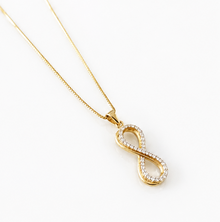 9ct Yellow Gold Cubic Zirconia Infinity Pendant Necklace