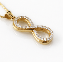 9ct Yellow Gold Cubic Zirconia Infinity Pendant Necklace