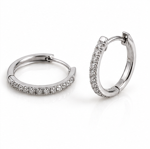 18ct Gold 0.25ct Lab-Grown Diamond Hoop Earrings