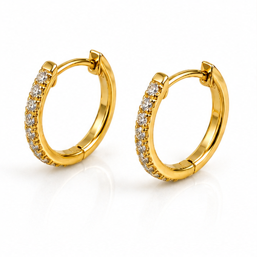 18ct Gold 0.25ct Lab-Grown Diamond Hoop Earrings