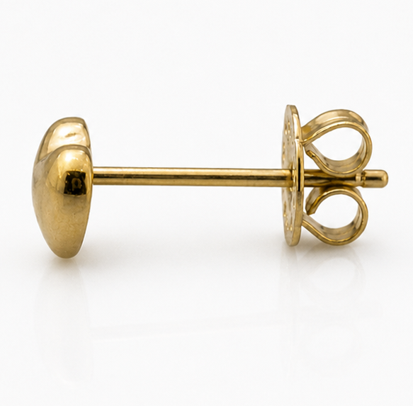 9ct Yellow Gold Heart Stud Earrings