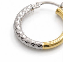 14ct Yellow & White Gold Two-Tone Hoop Earrings 15mm