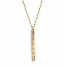 9ct Yellow Gold Glitter Bar Pendant Necklace