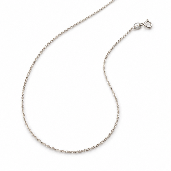 9ct White Gold Diamond-Cut Curb Chain 16"-20"