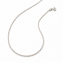 9ct White Gold Diamond-Cut Curb Chain 16"-20"