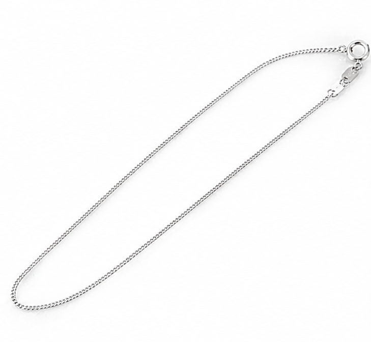 9ct White Gold Diamond-Cut Curb Chain