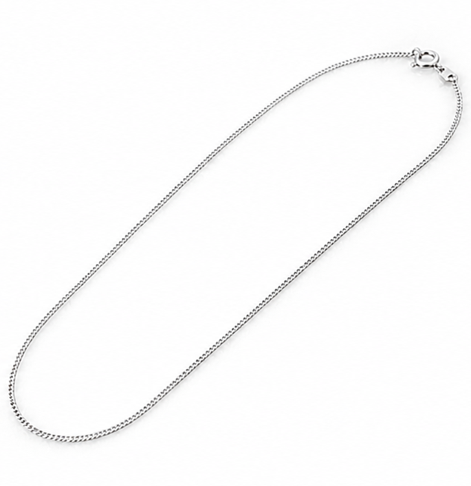 9ct White Gold Diamond-Cut Curb Chain