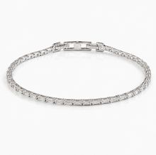 Diamonfire Sterling Silver Baguette Cut Zirconia Tennis Bracelet