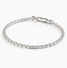 Diamonfire Sterling Silver Baguette Cut Zirconia Tennis Bracelet