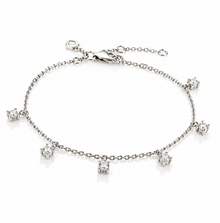 Diamonfire Sterling Silver Four Claw Set Zirconia Station Bracelet