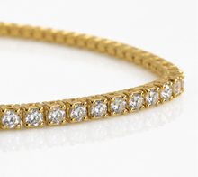 Diamonfire Yellow Gold Plated Sterling Silver Round Cut Zirconia Tennis Bracelet
