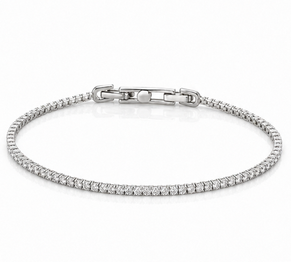 Diamonfire Sterling Silver Round Cut Zirconia Tennis Bracelet