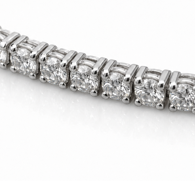Diamonfire Sterling Silver Round Cut Zirconia Tennis Bracelet