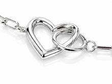Sterling Silver Heart Connection Chain Bracelet