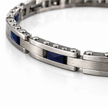 Fred Bennett Stainless Steel & Blue Ceramic Link Bracelet