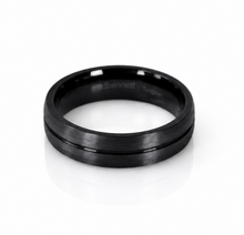 Fred Bennett Black Stripe Tungsten Ring