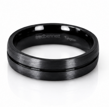 Fred Bennett Black Stripe Tungsten Ring