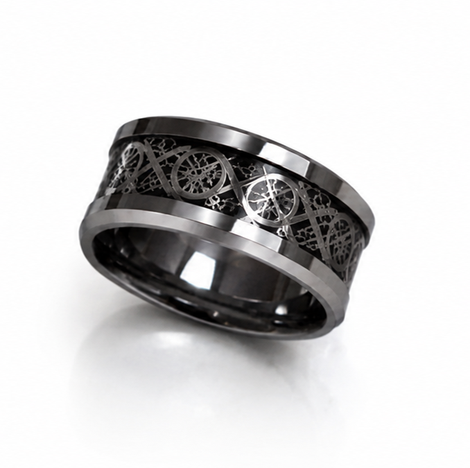 Fred Bennett Filigree Pattern Tungsten Ring